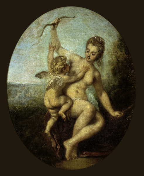 Watteau / Venus disarms Amor von Jean-Antoine Watteau