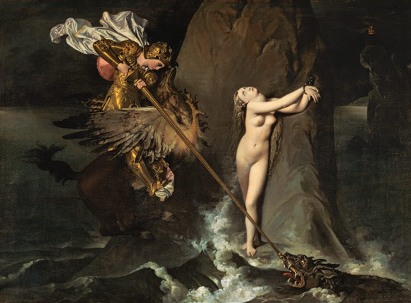 Ruggiero Rescuing Angelica von Jean Auguste Dominique Ingres