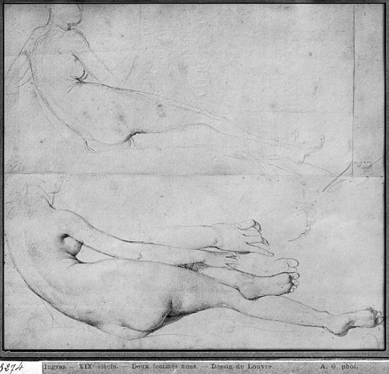Studies for The Grande Odalisque (see also 233243) von Jean Auguste Dominique Ingres