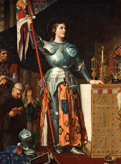 Johanna von Orléans in der Kathedrale von Reims während der Krönung von Karl VII. 1854