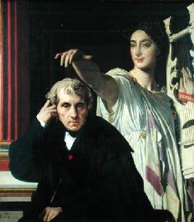 Portrait of the Italian Composer Cherubini (1760-1842) and the Muse of Lyrical Poetry 1842