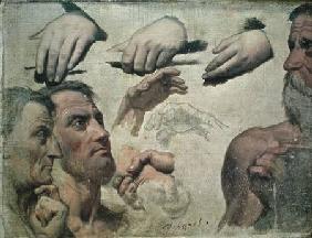 Study of Heads and Hands for the Apotheosis of Homer