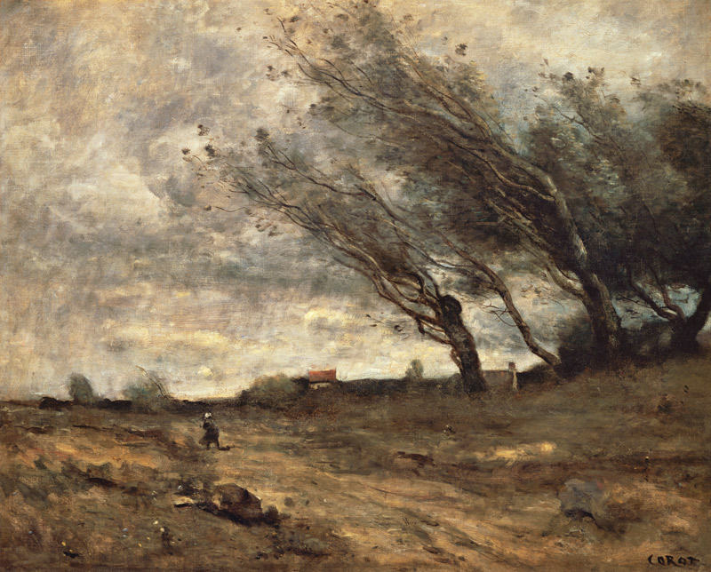 Der Windstoss (Coup de vent) von Jean-Baptiste Camille Corot