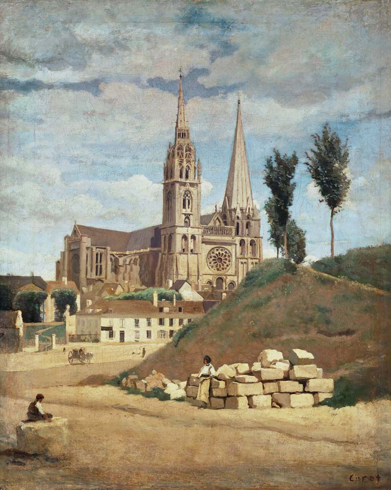 Die Kathedrale von Chartres von Jean-Baptiste Camille Corot