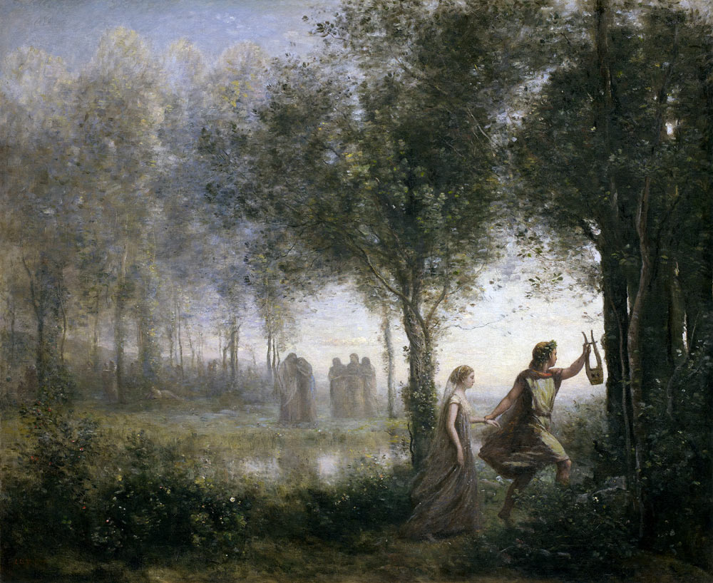 Orpheus führt Eurydike aus der Unterwelt von Jean-Baptiste Camille Corot
