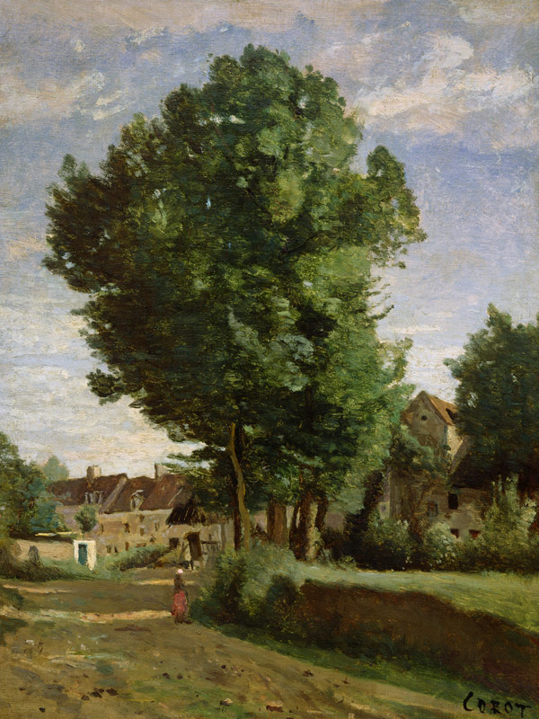 Outskirts of a village near Beauvais von Jean-Baptiste Camille Corot