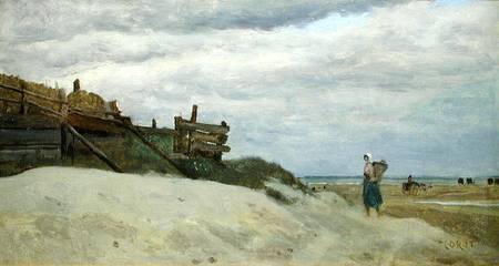 The Beach at Dunkirk von Jean-Baptiste Camille Corot