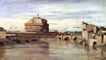 Castel Sant' Angelo and the River Tiber, Rome von Jean-Baptiste Camille Corot