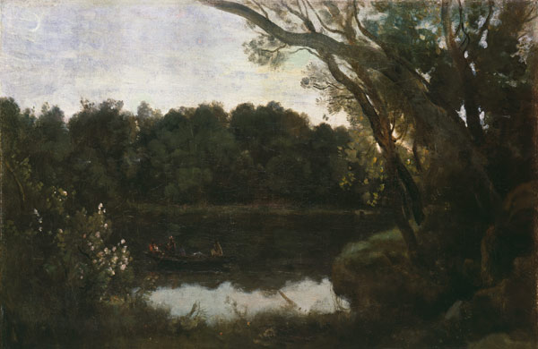 Der Teich von Ville d'Avray am Abend von Jean-Baptiste Camille Corot