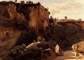 Felsiges Waldtal bei Cività Castellana. von Jean-Baptiste Camille Corot