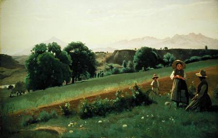 Landscape at Mornex, Haute-Savoie von Jean-Baptiste Camille Corot