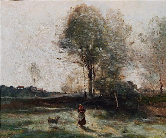 Landscape or, Morning in the Field von Jean-Baptiste Camille Corot