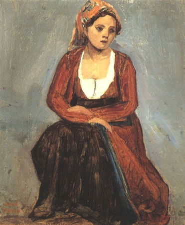 Sitzende Italienerin von Jean-Baptiste Camille Corot