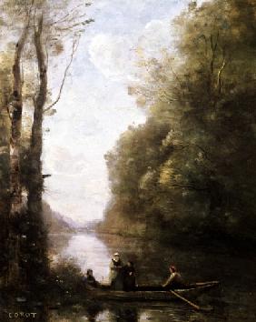 The Ferryman Leaving the Bank with Two Women 1865