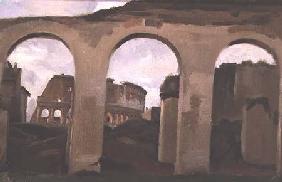 The Colosseum, seen through the Arcades of the Basilica of Constantine 1825