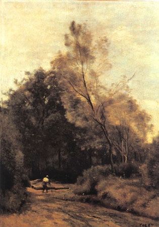 Weg am Waldrand, bei Vimoutiers von Jean-Baptiste Camille Corot