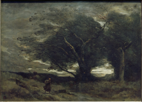 Windstoß von Jean-Baptiste Camille Corot