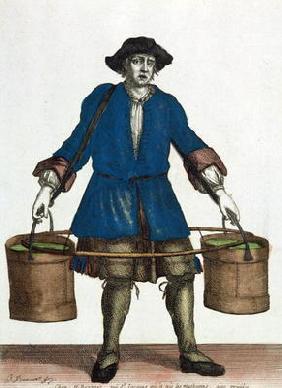 The Water Carrier, late 18th century (colour engraving) 15th