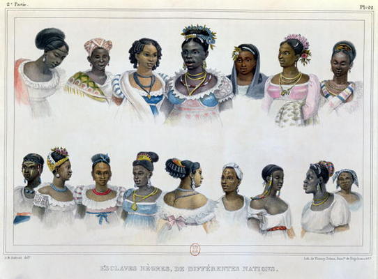Black Slaves from Different Nations, from 'Voyage Pittoresque et Historique au Bresil', engraved by von Jean Baptiste Debret
