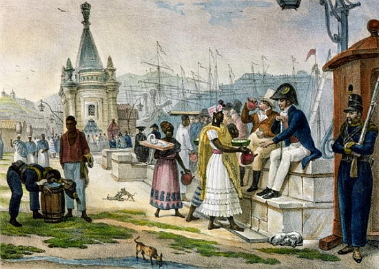 Early Evening Refreshment in the Praca do Palacio, Rio de Janeiro, illustration from ''Voyage Pittor von Jean Baptiste Debret