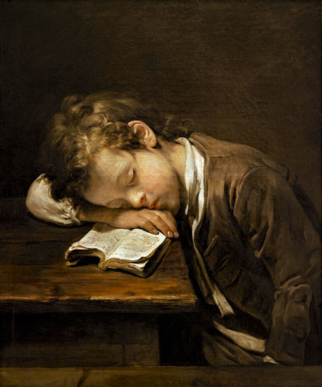 Der schlafende Schuljunge von Jean Baptiste Greuze