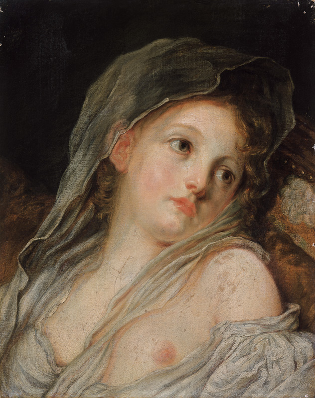 Kopf eines jungen Maedchens von Jean Baptiste Greuze