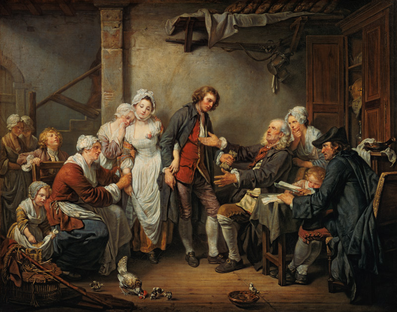 The Village Agreement von Jean Baptiste Greuze