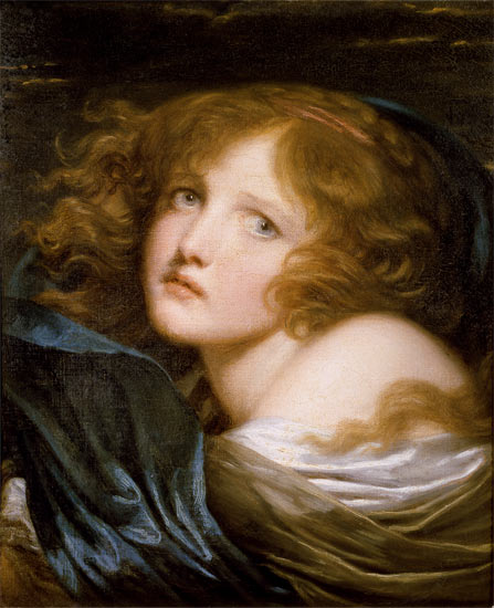 Head and Shoulders of a Young Woman von Jean Baptiste Greuze