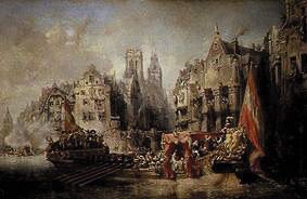 Die Ankunft des Herzogs von Alba in Rotterdam. von Jean-Baptiste Isabey