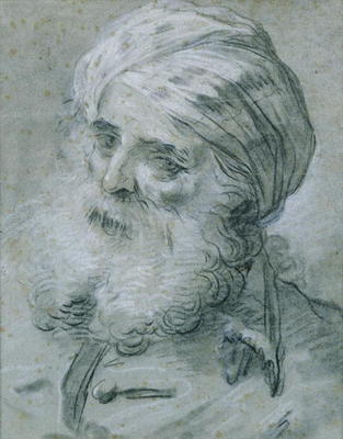 Portrait of an Old Man (chalk on paper) von Jean Baptiste Le Prince