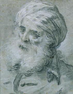 Portrait of an Old Man (chalk on paper) 19th
