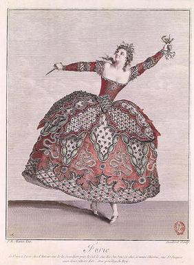 Costume design for a Fury in 'Hippolyte et Aricie' by Jean-Philippe Rameau (1683-1764) engraved by R 1904