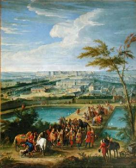 The Town and Chateau of Versailles from the Butte de Montboron, where Louis XIV (1638-1715) with Lou 1688