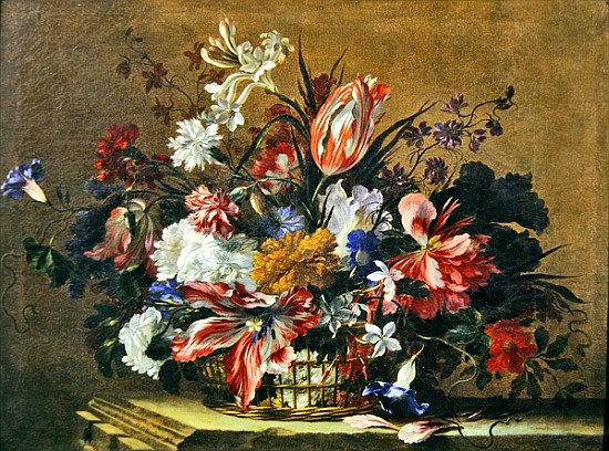Basket of flowers von Jean-Baptiste Monnoyer