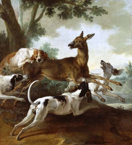 A Deer Chased by Dogs von Jean Baptiste Oudry