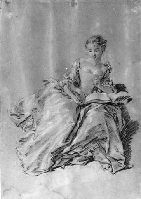 Femme assise et lisant 1745