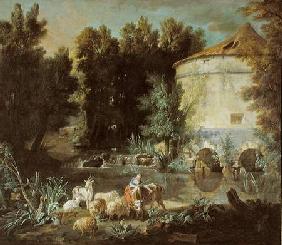 Landscape with a Round Tower 1737