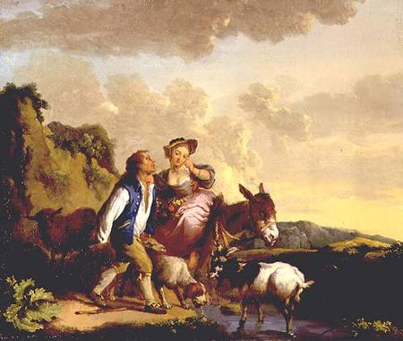 Rustic Courtship von Jean-Baptiste Pillement