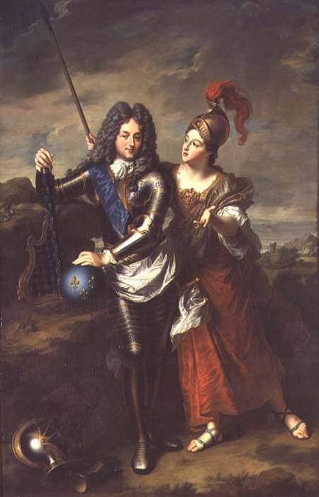 Philippe II d'Orleans (1674-1723) the Regent of France and Madame de Parabere as Minerva von Jean Baptiste Santerre