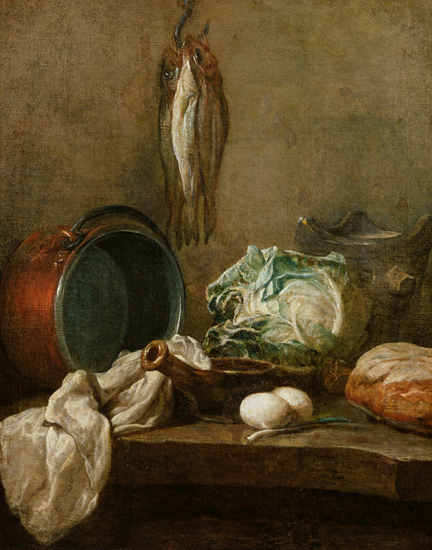 Stillleben mit Kessel von Jean-Baptiste Siméon Chardin