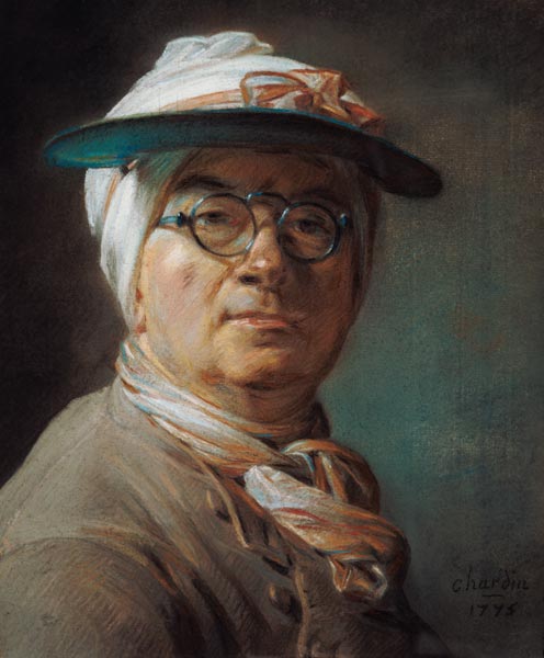 Selbstbildnis mit Brille von Jean-Baptiste Siméon Chardin