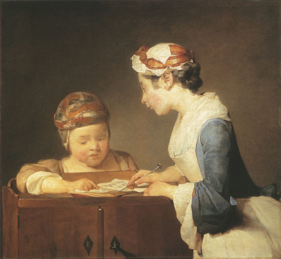 Die kleine Schulmeisterin von Jean-Baptiste Siméon Chardin