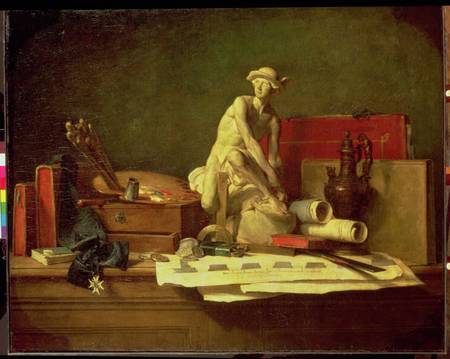 Still Life with the Attributes of the Arts von Jean-Baptiste Siméon Chardin
