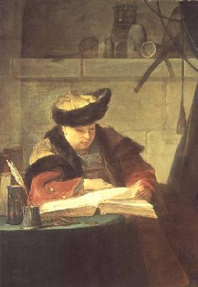A Chemist in his Laboratory, or The Prompter, or A Philosopher giving a Lecture (Portrait of the pai 1734
