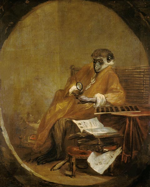 Le singe antiquaire von Jean-Baptiste Siméon Chardin