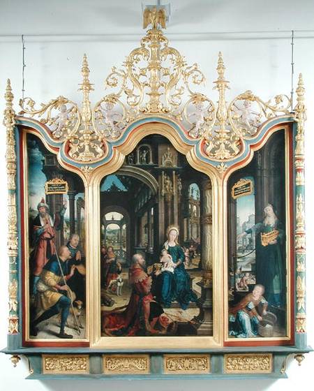 Triptych of the Adoration of the Infant Christ von Jean Bellegambe