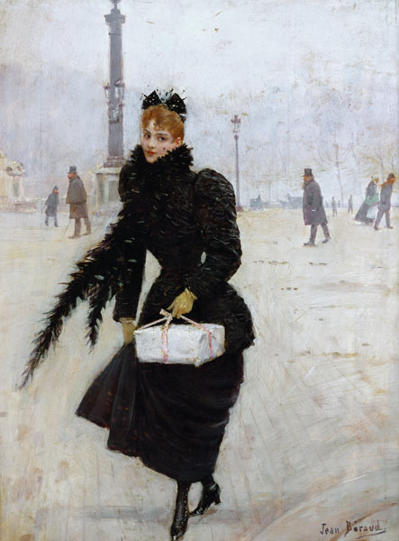 Parisian woman in the Place de la Concorde, c.1890 (oil on canvas) von Jean Beraud