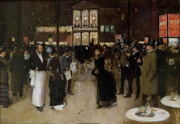 The Boulevard at Night, in front of the Theatre des Varietes, c.1883 (oil on canvas) von Jean Beraud