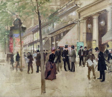 The Boulevard Montmartre and the Theatre des Varietes, c.1886 (oil on canvas) von Jean Beraud