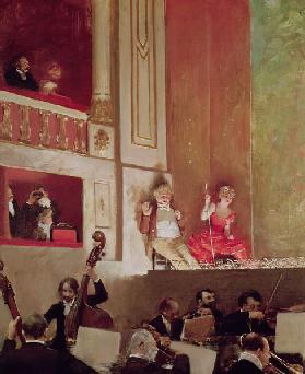 Revue at the Theatre des Varietes, c.1885 (oil on canvas) 1618